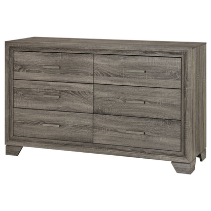 Wright - 6-Drawer Dresser Cabinet - Brown Oak