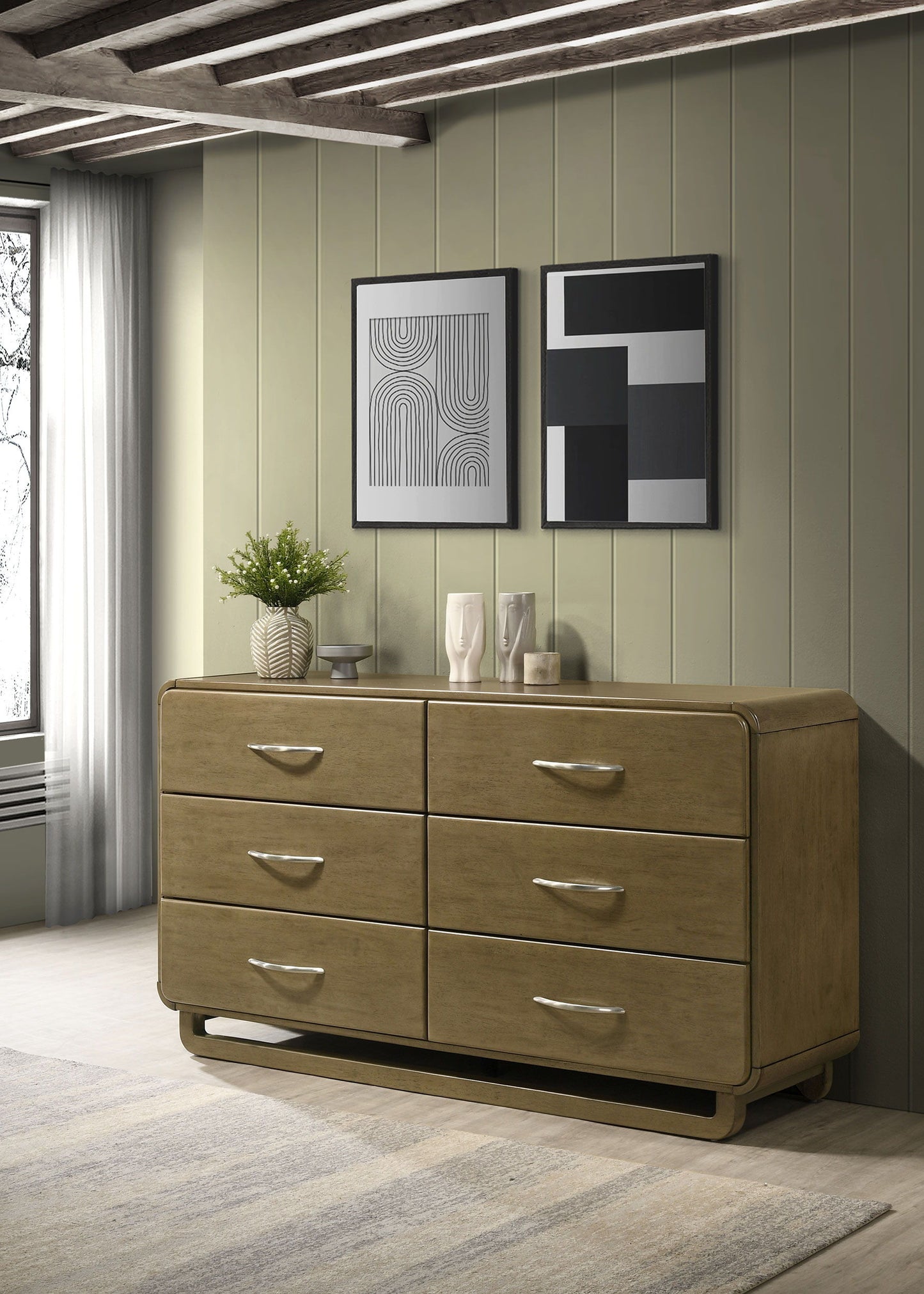 Amsbury - 6-Drawer Dresser Cabinet - Nutmeg