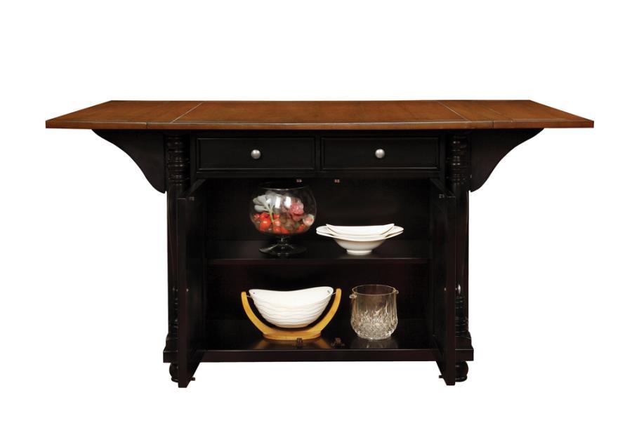 Slater - 2-Drawer Kitchen Island With Drop Leaves