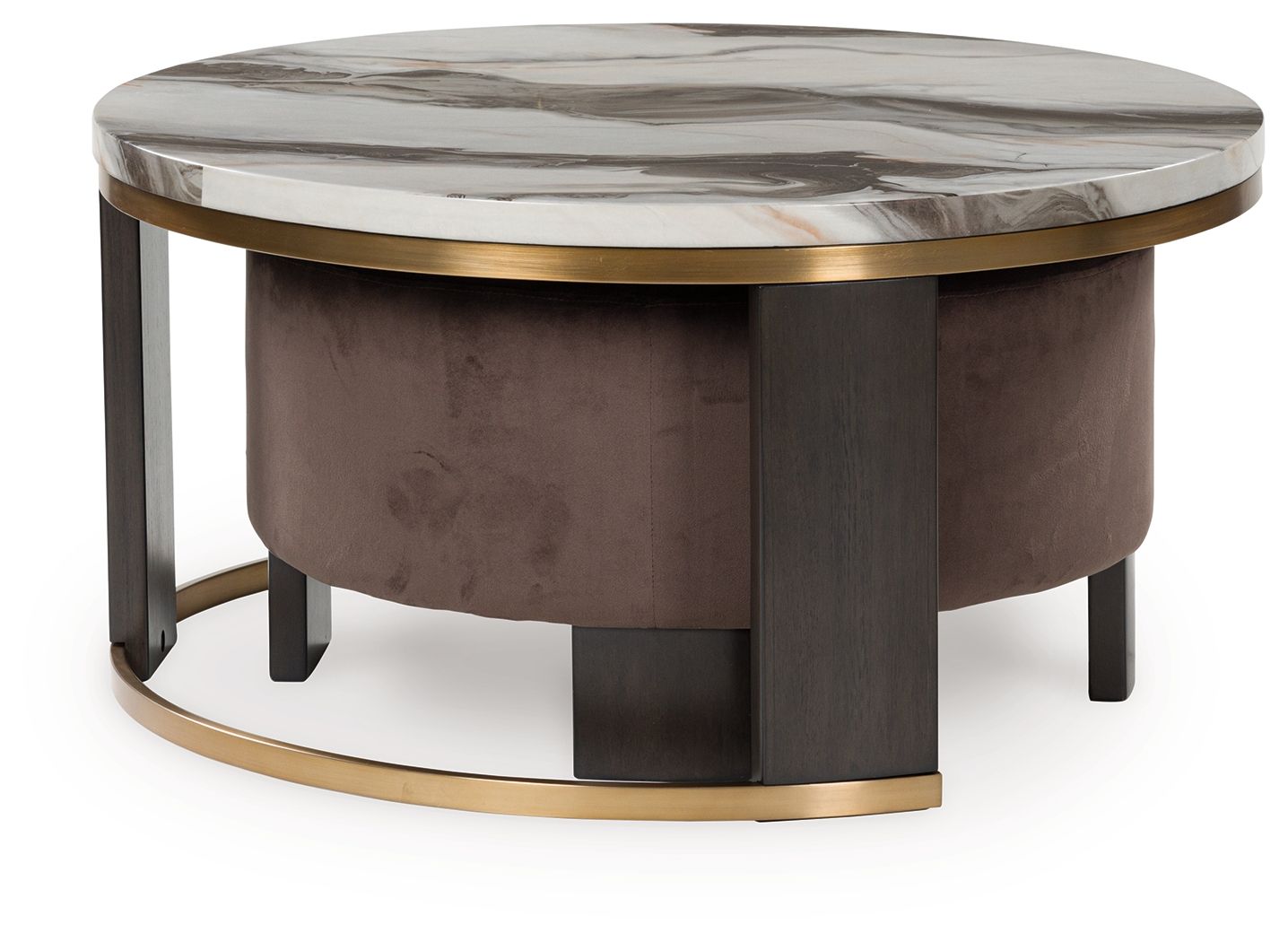 Jazmore - Brown / Brass Finish - Nesting Cocktail Tables (Set of 2)