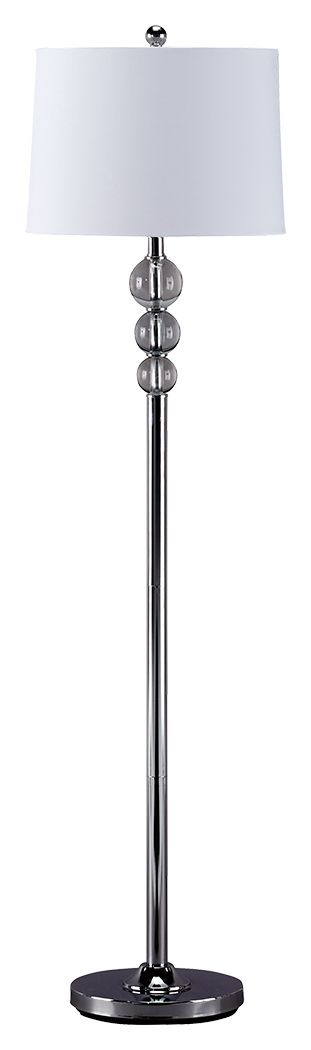 Joaquin - Clear / Chrome Finish - Crystal Floor Lamp