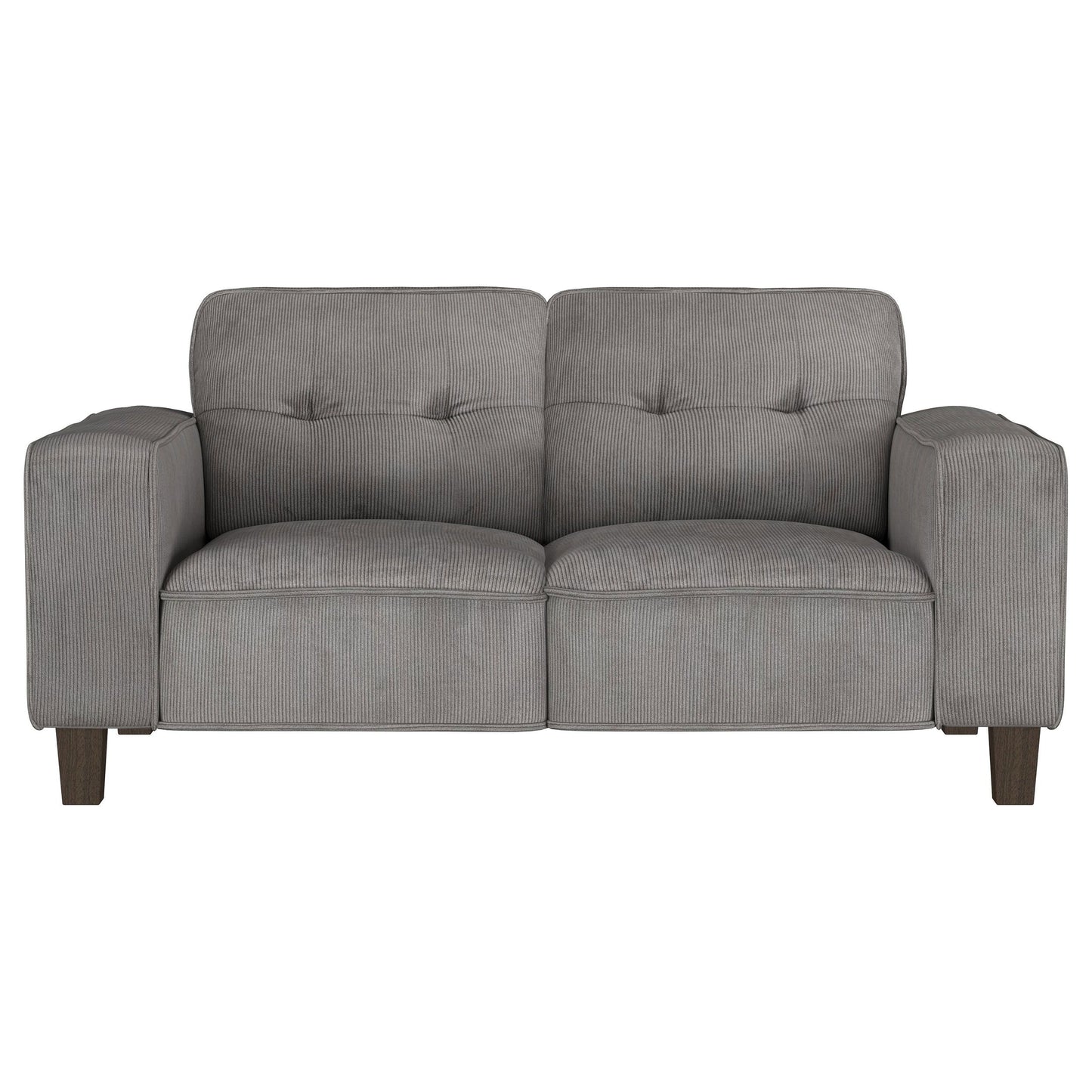 Deerhurst - Upholstered Track Arm Tufted Loveseat - Charcoal