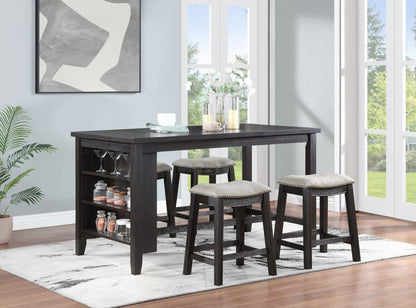 Elliston - 5 Piece Counter Height Dining Table Set - Dark Gray