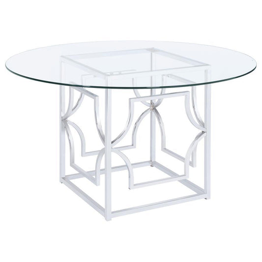 Starlight - Round Glass Top Metal Dining Table