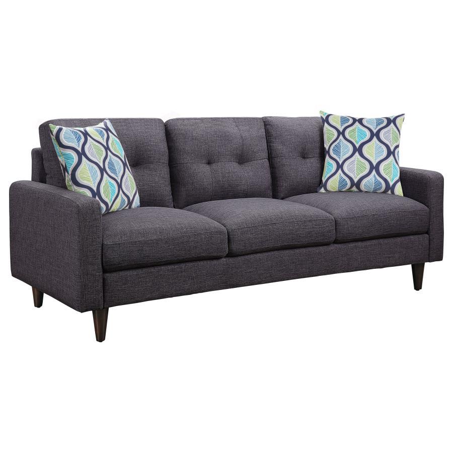 Watsonville - Upholstered Track Arm Tufted Sofa - Gray