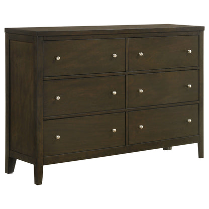 Wilkes - 6-Drawer Dresser Cabinet - Dark Cocoa