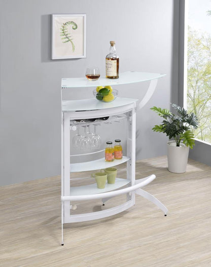 Dallas - 2-Shelf Curved Freestanding Home Bar Cabinet