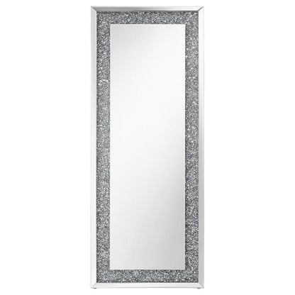 Valerie - Acrylic Crystal Floor Mirror - Silver