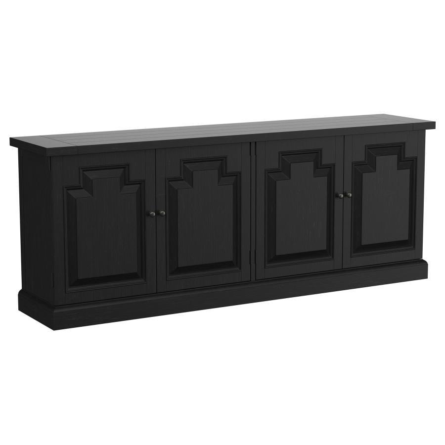 Florence - 4 Door Dining Sideboard Buffet - Distressed Black