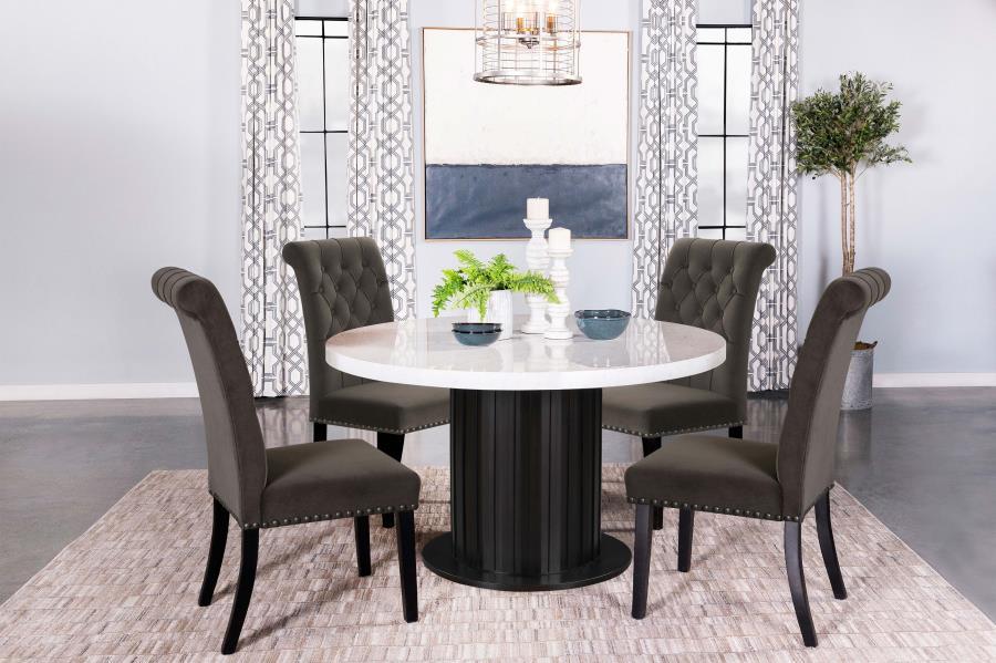 Sherry - Round Marble Top Dining Table Set