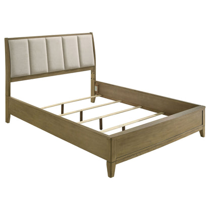 Granada - Upholstered Eastern King Panel Bed - Natural Pine