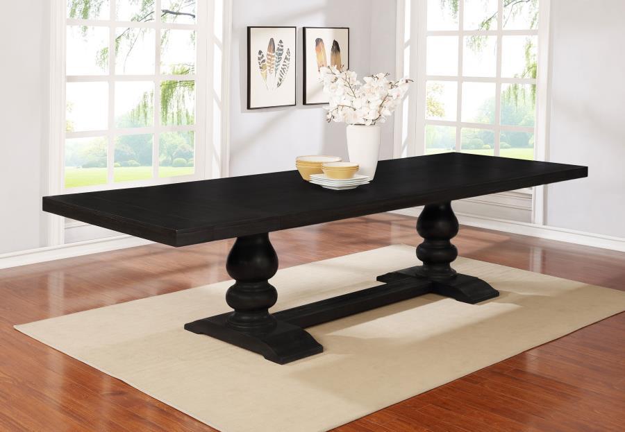 Phelps - Extension Leaf Dining Table Distressed Noir - Distressed Nior