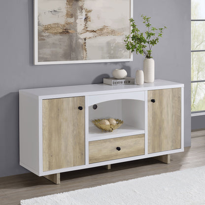 Dalton - 2 Door Storage Credenza - White And Distressed Pine