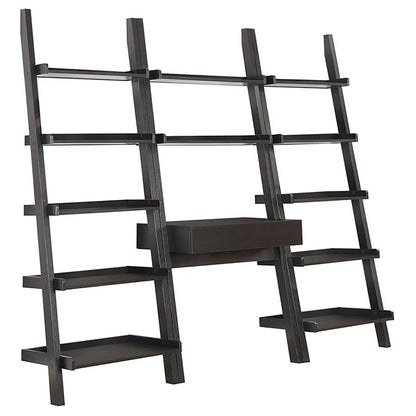 Colella - 3 Piece Ladder Desk And Bookcase Set - Cappuccino