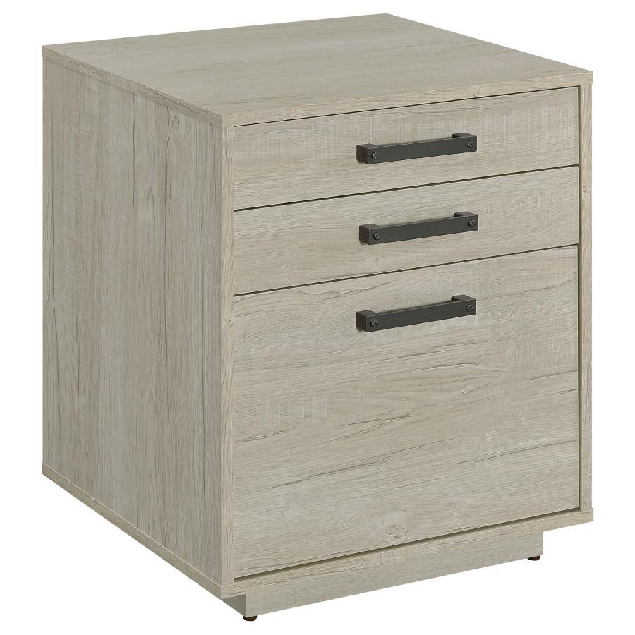 Loomis - 3-Drawer Home Office File Cabinet - Whitewashed Gray