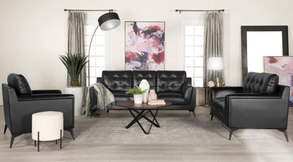 Moira - Upholstered Wedge Arm Tufted Sofa Set