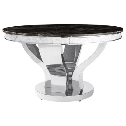 Anchorage - Round Glass Top Dining Table - Chrome