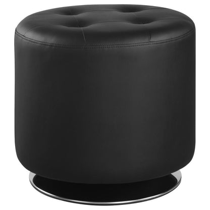 Bowman - Round Upholstered Tufted Swivel Ottoman