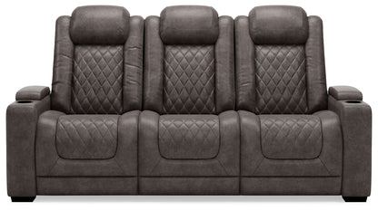 HyllMont - Gray - PWR REC Sofa with ADJ Headrest