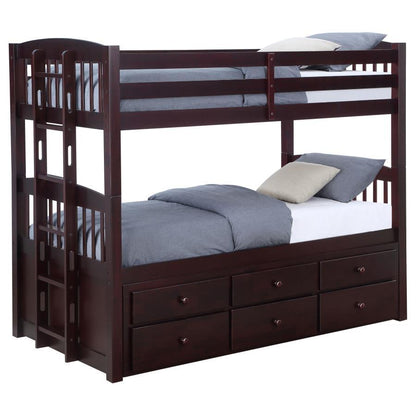 Kensington - Twin Over Twin Bunk Bed With Trundle - Cappuccino