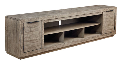 Krystanza - Weathered Gray - Xl TV Stand W/Fireplace Option