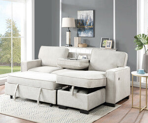 Estelle Sectional Sleeper with Chaise Storage