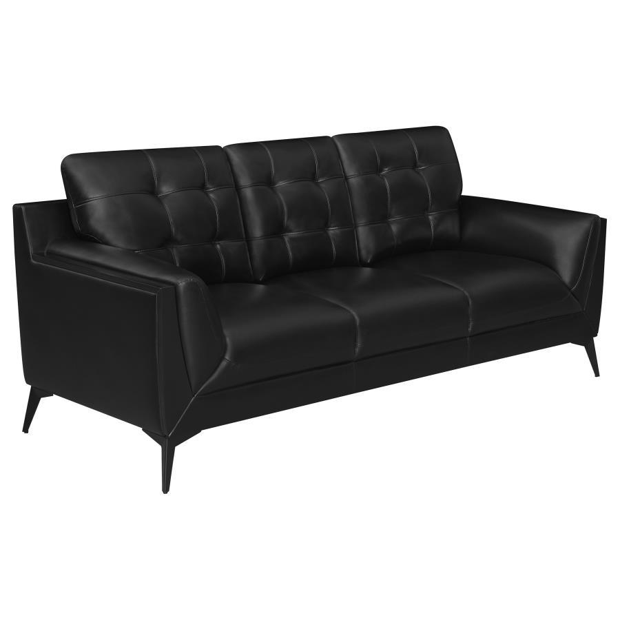 Moira - Upholstered Wedge Arm Tufted Sofa - Black