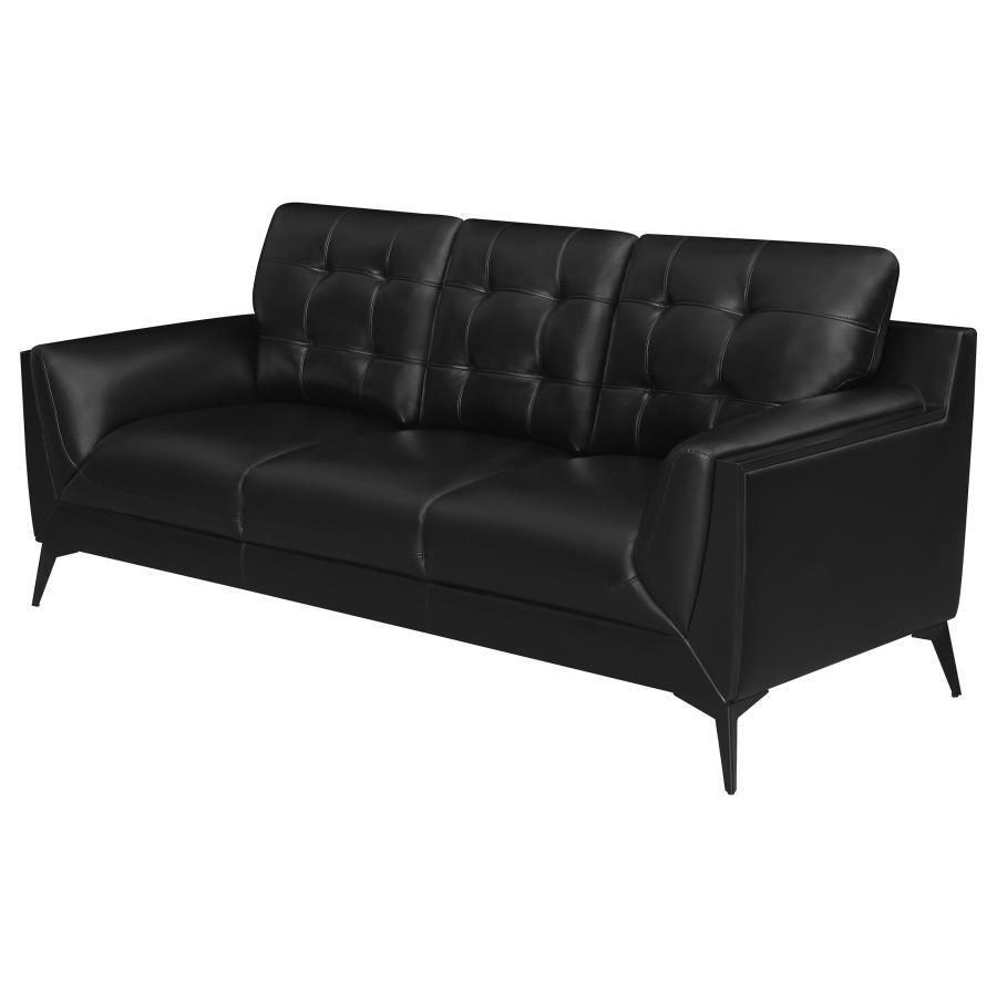 Moira - Upholstered Wedge Arm Tufted Sofa - Black