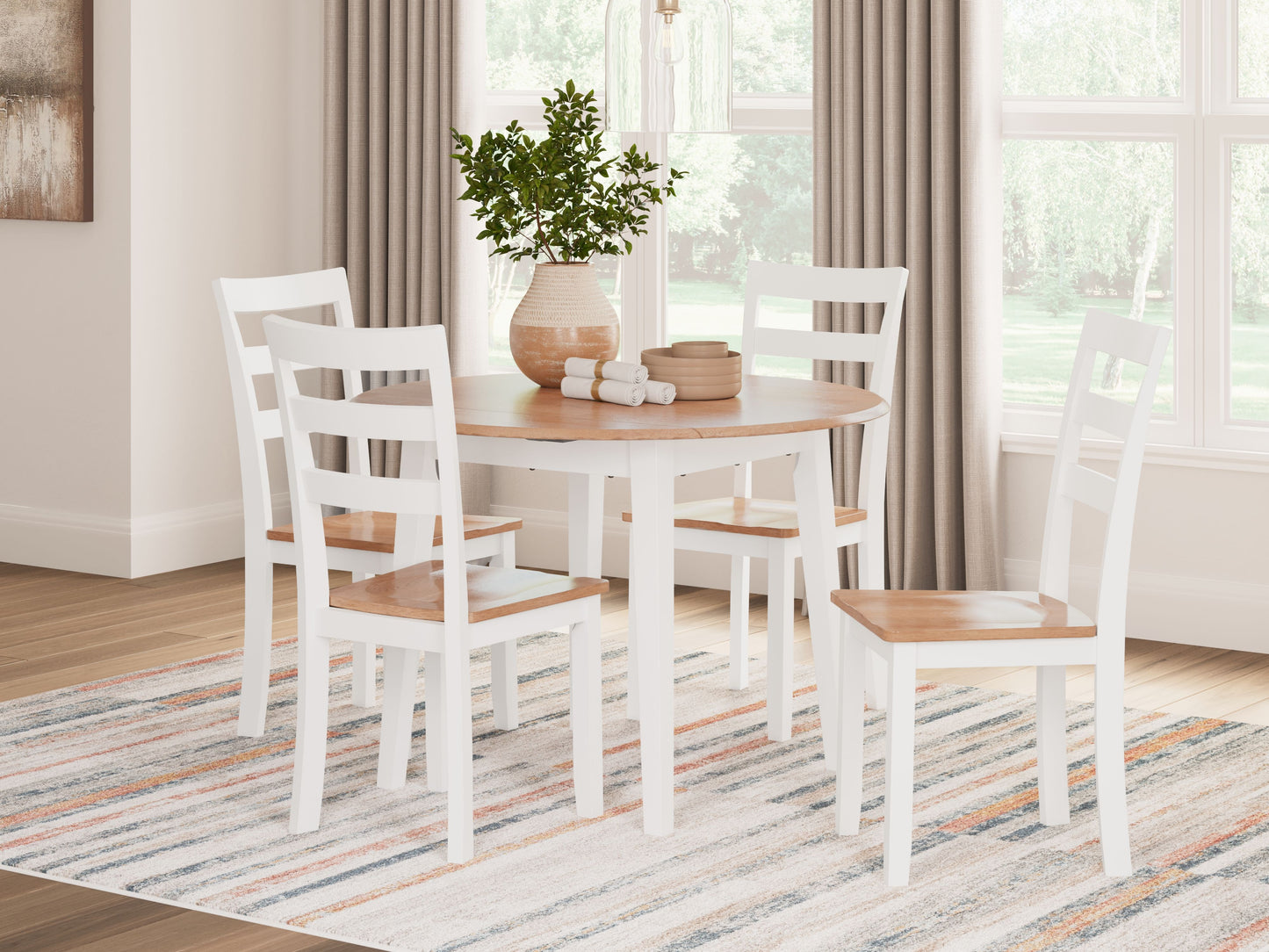 Gesthaven - Round Dining Room Drop Leaf Table Set