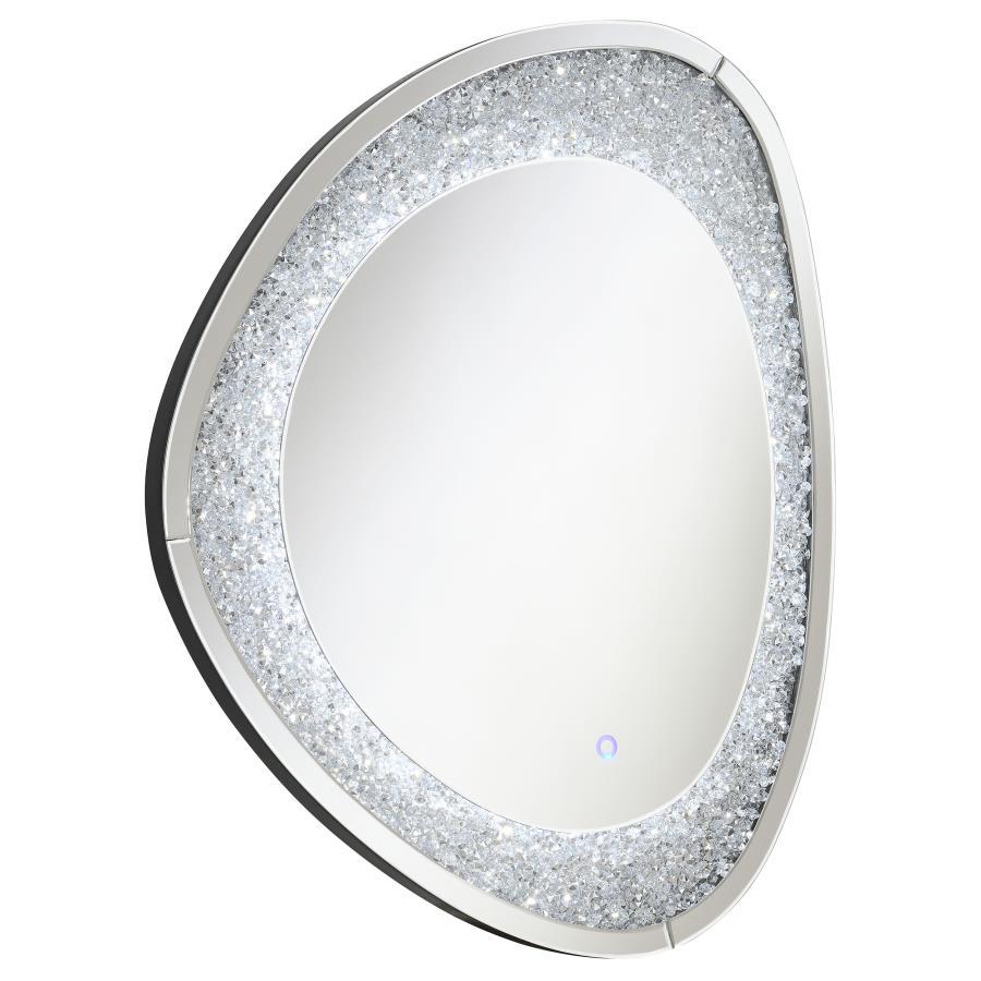 Mirage - Acrylic Crystal LED Wall Mirror - Silver