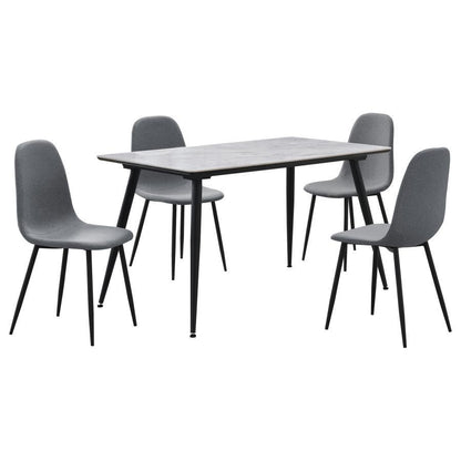 Dennison - 5 Piece Rectangular Dining Table Set - Gray