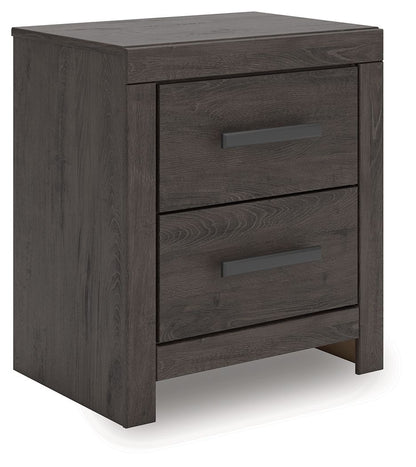 Prendonea - Charcoal - Two Drawer Night Stand