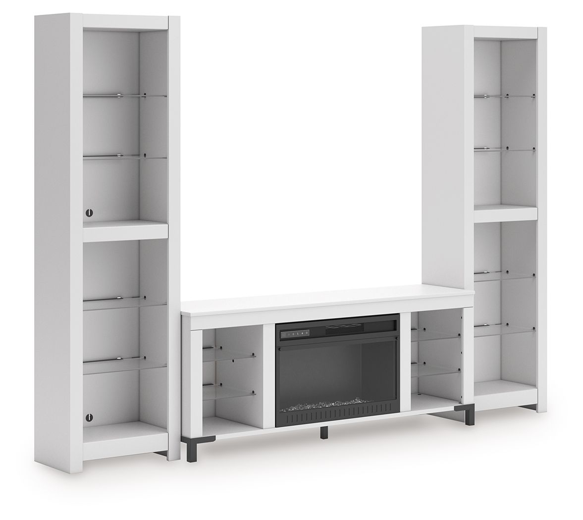 Brollevi - White - 3-Piece Entertainment Center