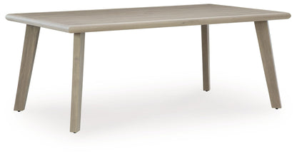 Cliff Trails - Beige - Rectangle Dining Table With Umbrella Option