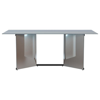 Emery - Rectangular Mirrored Dining Table - Silver