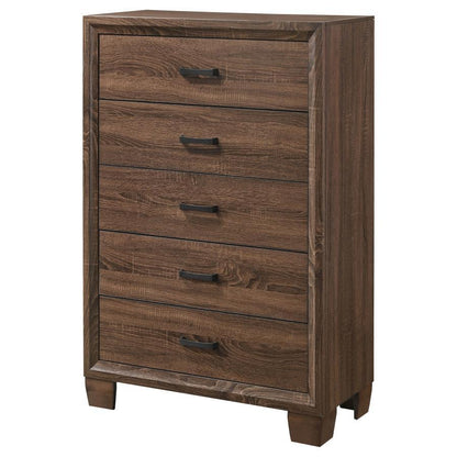 Brandon - 5-Drawer Bedroom Chest - Warm Brown