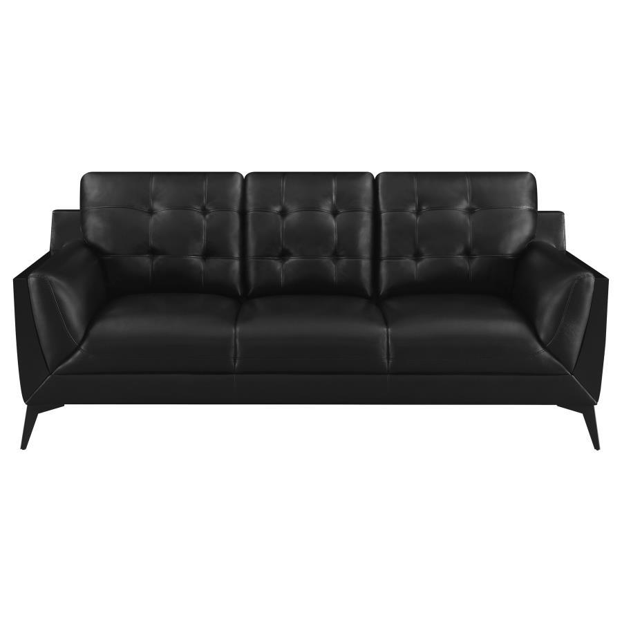 Moira - Upholstered Wedge Arm Tufted Sofa - Black