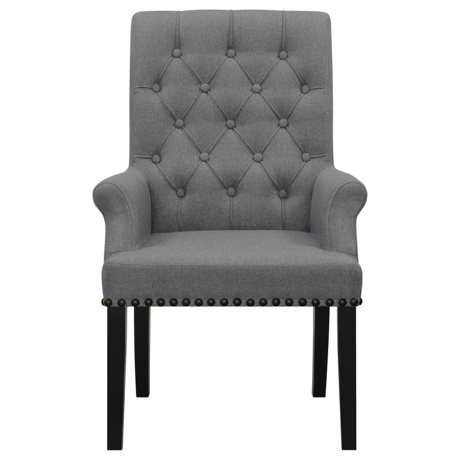 Alana - Fabric Upholstered Dining Arm Chair - Gray