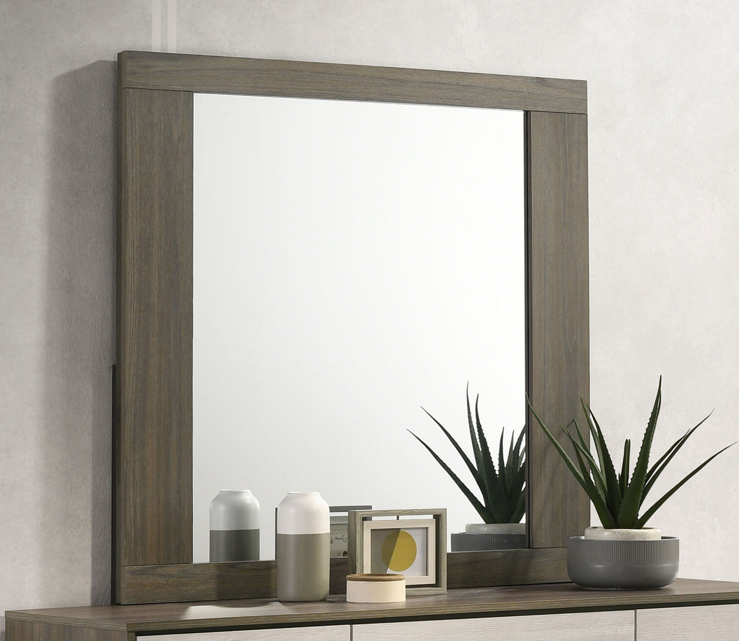 Fenwick - Dresser Mirror - - Gray Oak