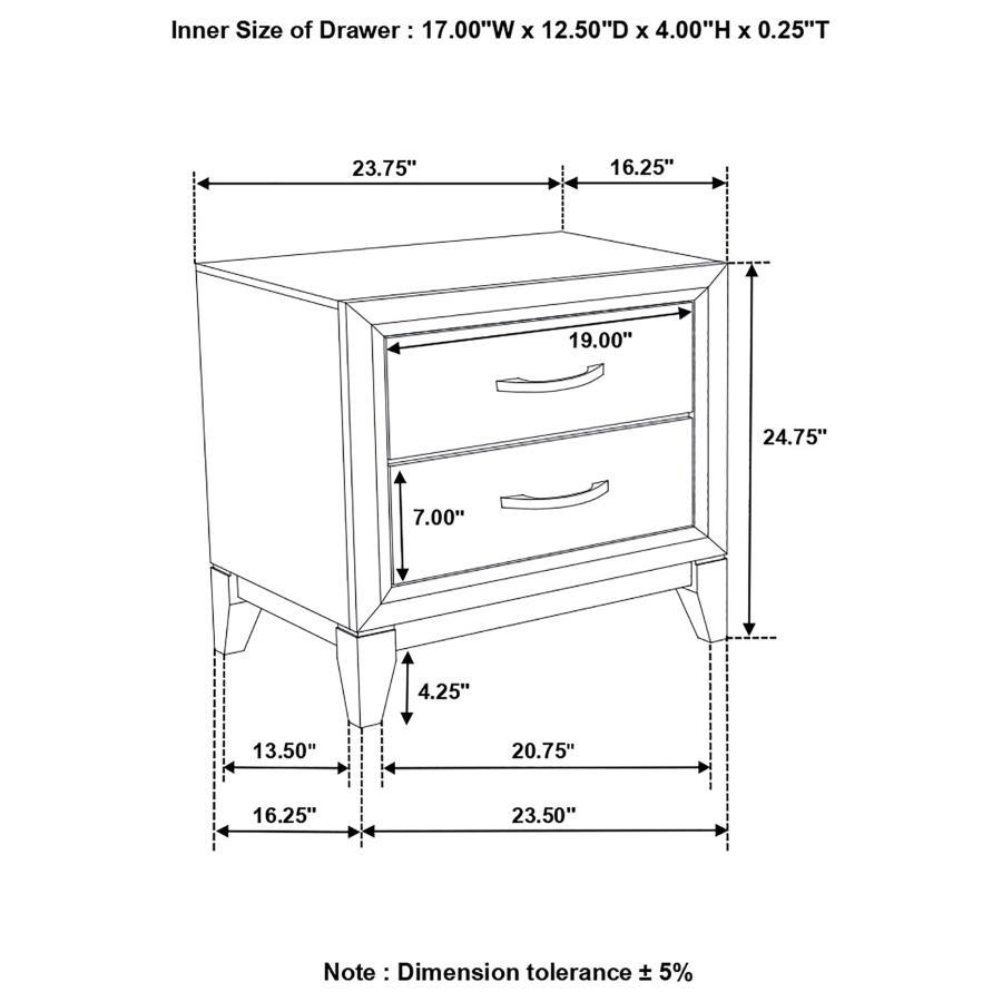 Watson - 2-Drawer Nightstand - Gray Oak