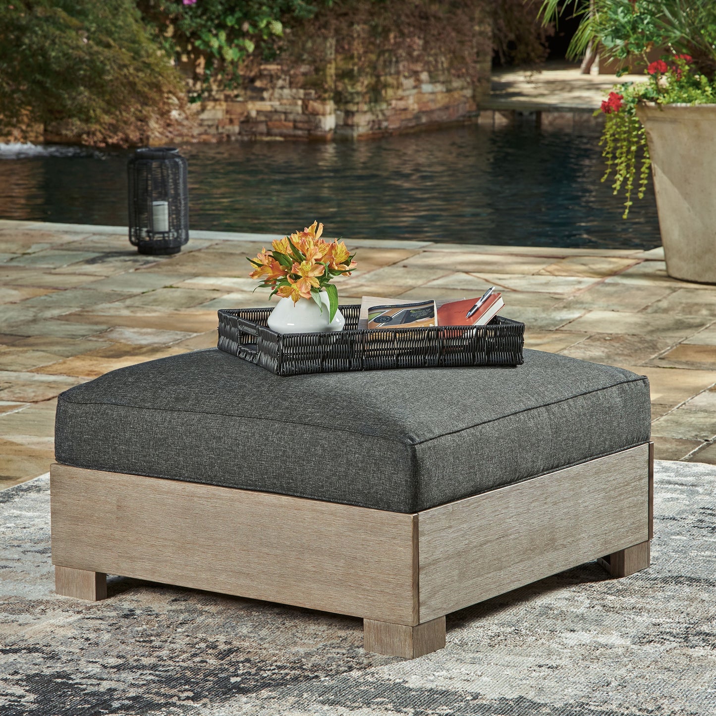 Citrine Park - Brown - Ottoman With Cushion