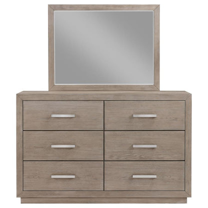 Kenora - 6-Drawer Dresser And Mirror - Barley Brown