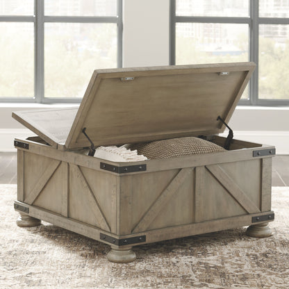 Aldwin - Gray - Cocktail Table With Storage - Square