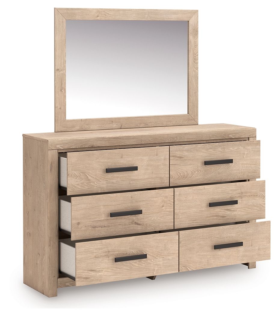 Sanginlane - Tan - Dresser and Mirror