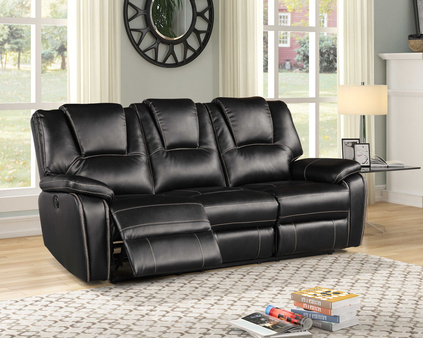 Power Recliner Breathable Air Leather Sofa