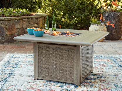 Cliff Trails - Beige - Square Fire Pit Table