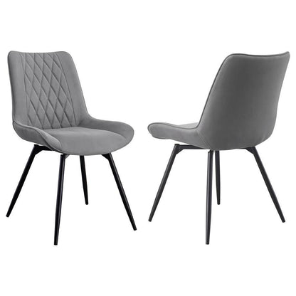 Diggs - Upholstered Swivel Dining Side Chair (Set of 2) - Gray