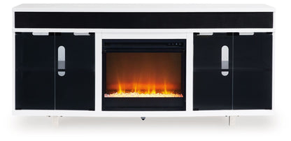 Gardoni - White / Black - 72" TV Stand With Electric Fireplace