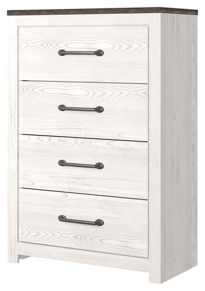 Gerridan - White / Gray - Four Drawer Chest