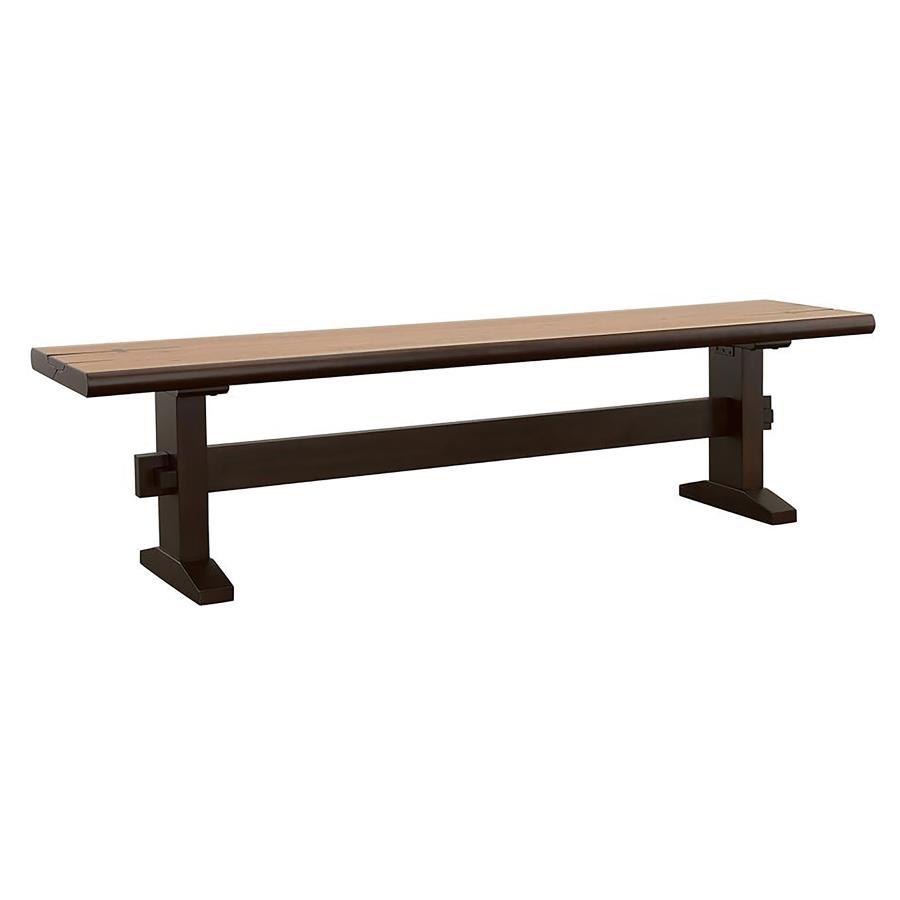 Bexley - Wood Dining Bench - Natural Honey And Smokey Black